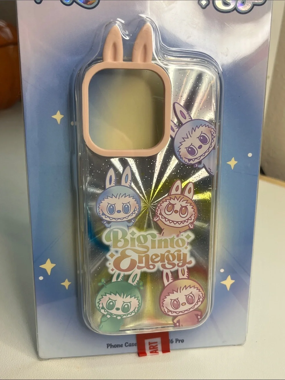 Big Into Energy Holographic Bunny Phone Case (Pink Accents)